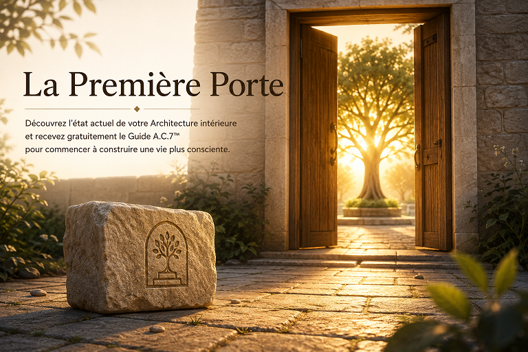 La Première Porte de l’Architecture de la Conscience, symbole d’une rencontre avec soi-même.